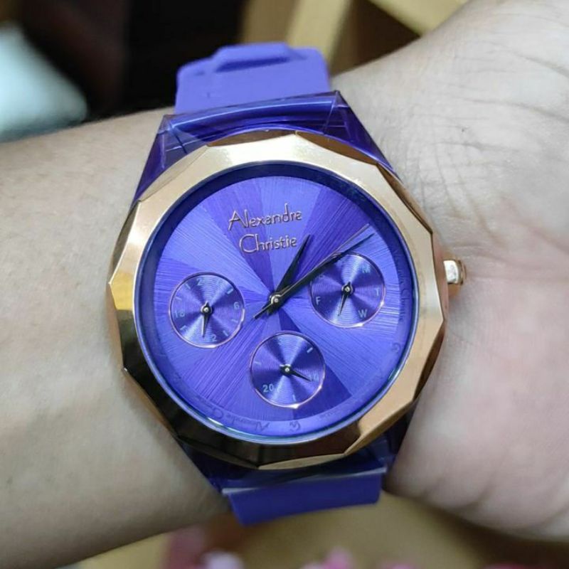 jam tangan Alexandre Christie wanita tali karet rubber