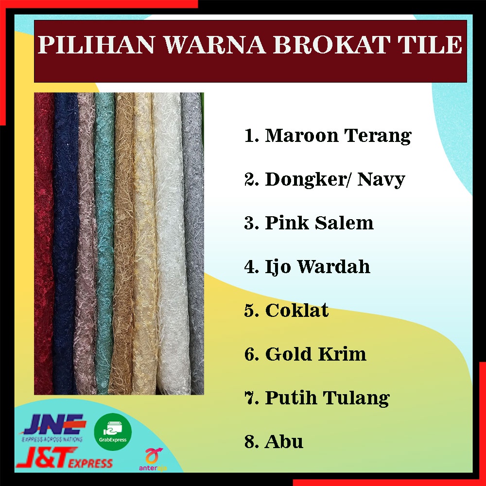 bahan kain brokat brukat burkat broklat bruklat kebaya tile tulle mutiara akar payet spider 3d prancis  premium meteran mewah impor metalik murah per meter pengantin bunga lace