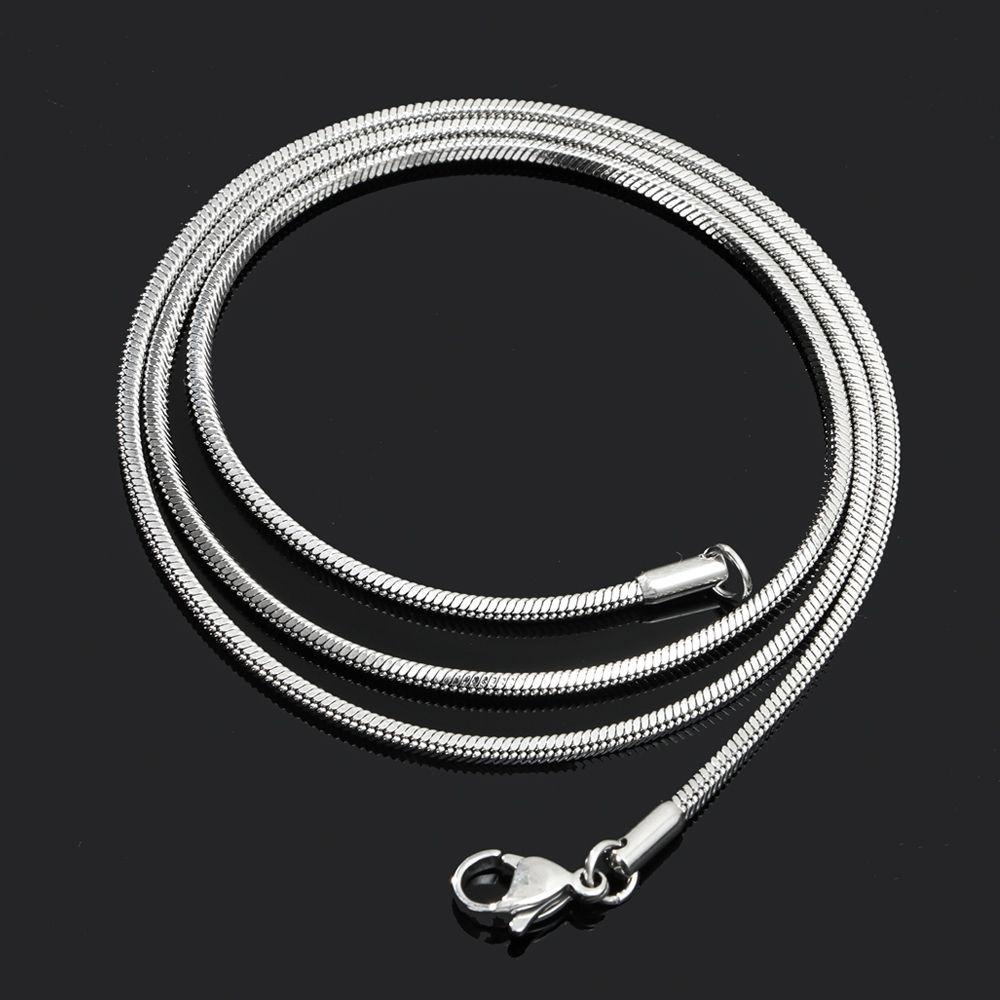 Wonder Kalung Stainless Steel Keren 2mm Wanita Pria Statement Warna Silver