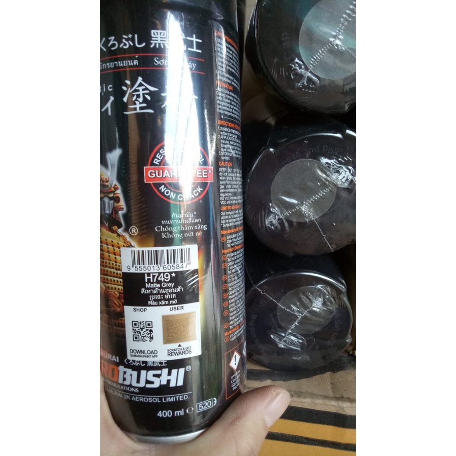 cat semprot samurai pilok pilox samurai honda matte grey h749 h749* honda grey 400ml