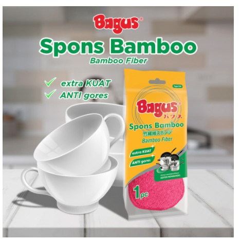 BAGUS SPON BAMBOO 559 W-22559 / SABUT SPONS / SPONS CUCI PIRING