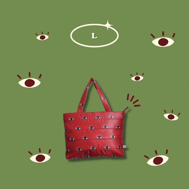 Puffy totebag (evil eyes)