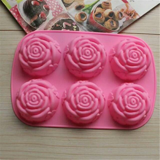 Cetakan coklat puding mawar silikon rose silicone mold