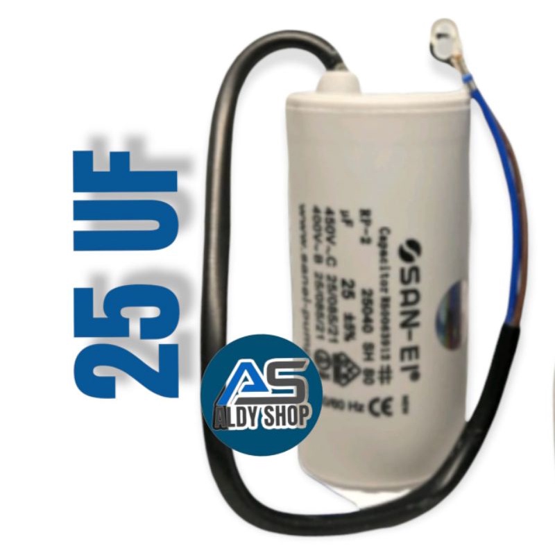 kapasitor 25 uf / Capasitor pompa air 25 uf / Capasitor Capacitor 2 kabel