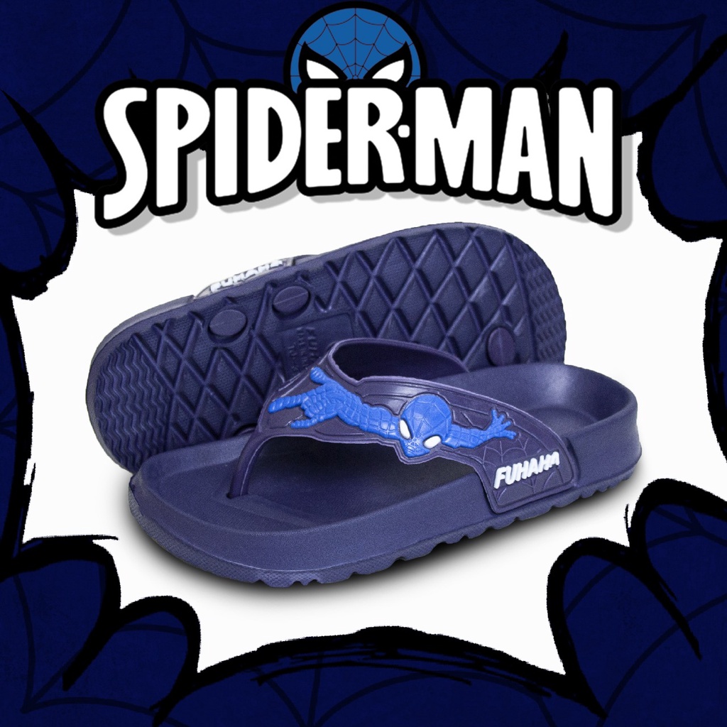 Sandal Anak Cowok Import / Sandal Anak Laki Laki Marvel Spiderman (24/35) / Sandal Karet Anak