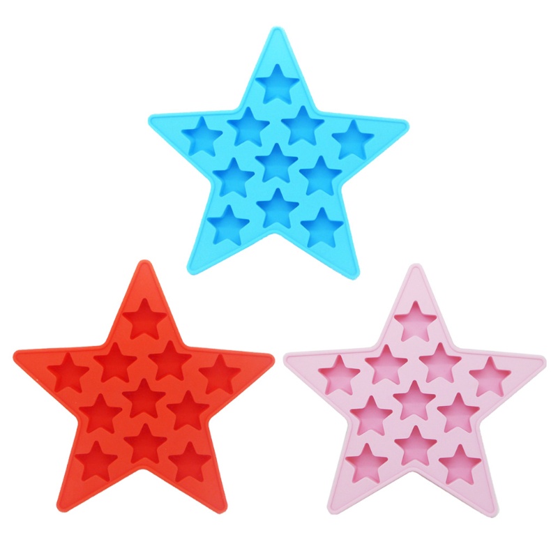 SIY  Five Star Cool Silicone Ice Cube Tray Freeze Mold Mini Star Pendant Resin Molds