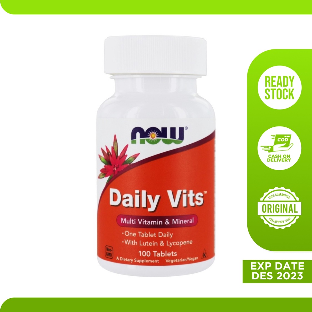 vitamin suplemen daily vits now multi vitamin dan mineral 100 tablets