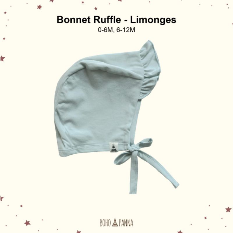 BONET RUFFLE TOPI ANAK BAYI BOHO BABY SURABAYABABY-Limonges