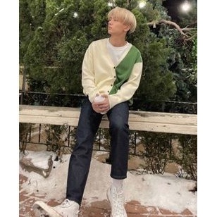 READY STOCK CARDIGAN TWO TONE JAY ENHYPEN CARDI RAJUT UNOFF