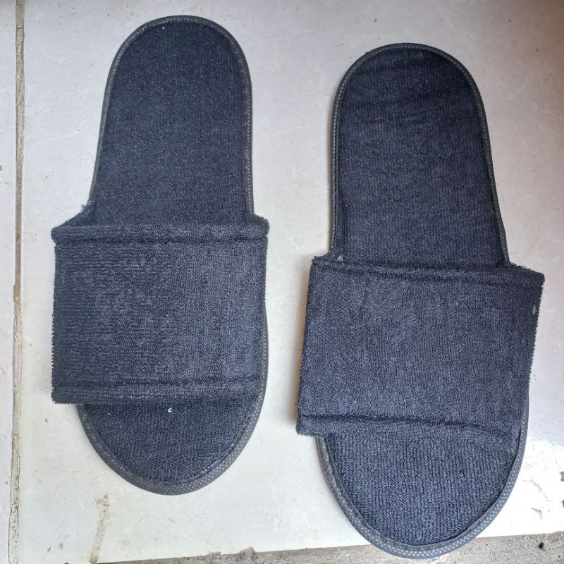 sandal lantai /hotel #sovenir dll . bahan babytery 8mli hitam terbuka-2
