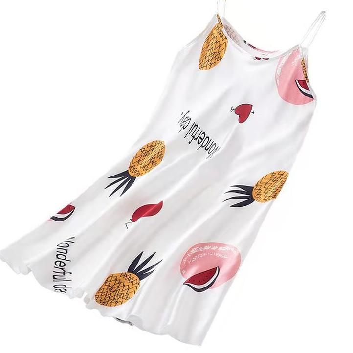 ➩ [] Baju rumah santai seksi baju tidur seksi dress santai dress tidur seksi Bahan silk sutra halu ✭