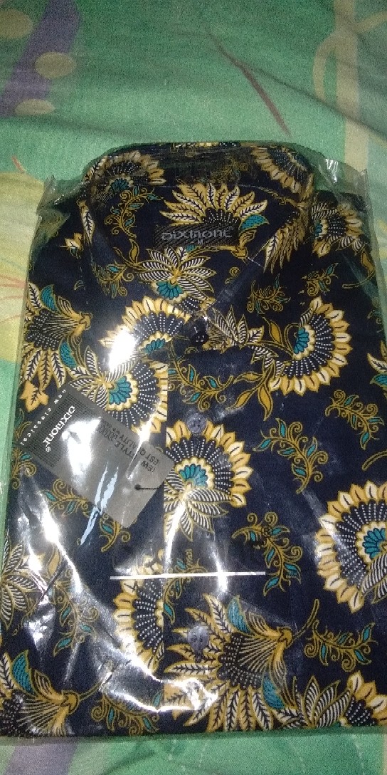 Kemeja Batik Pria Lengan Pendek Bs67 Katun Motif Modern Dixmont Semi Slim Fit Premium