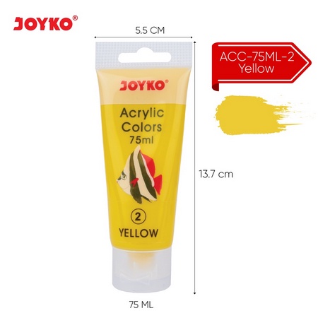 JOYKO CAT ACRYLIC COLORS ACC-75ML COBALT BLUE / YELLOW / PALE ORANGE