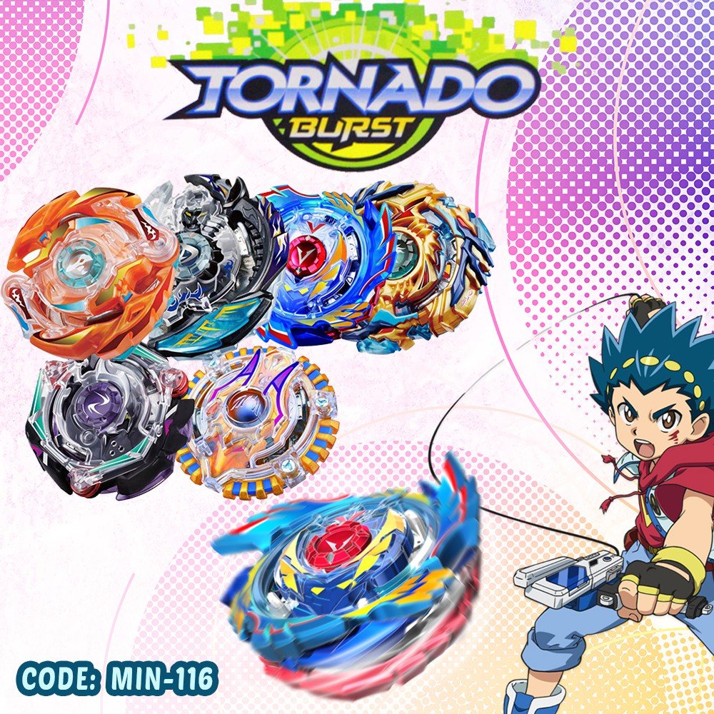 Mainan Anak Laki Laki Gasing Beyblade Tornado Burst dan Launcher Metal Superking Terlaris