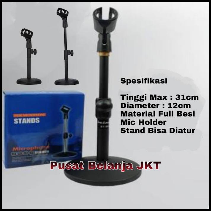 Tripod Mic / Standing Mic / Stand Mic Meja Podium Kaki Bulat Full Besi
