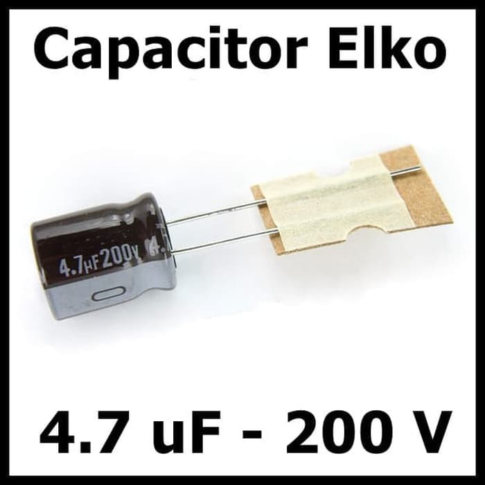 Kapasitor Elektrolit Elco Elko 4.7uF 200V 4.7 uF 200 Volt V