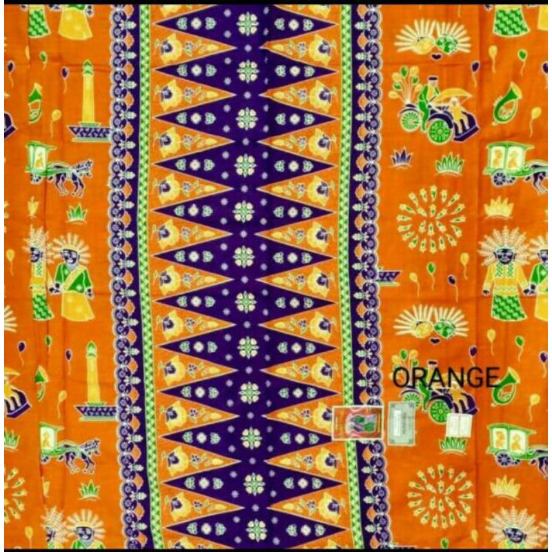 KAIN SARUNG TUMPAL BATIK BETAWI MOTIF ONDEL ONDEL