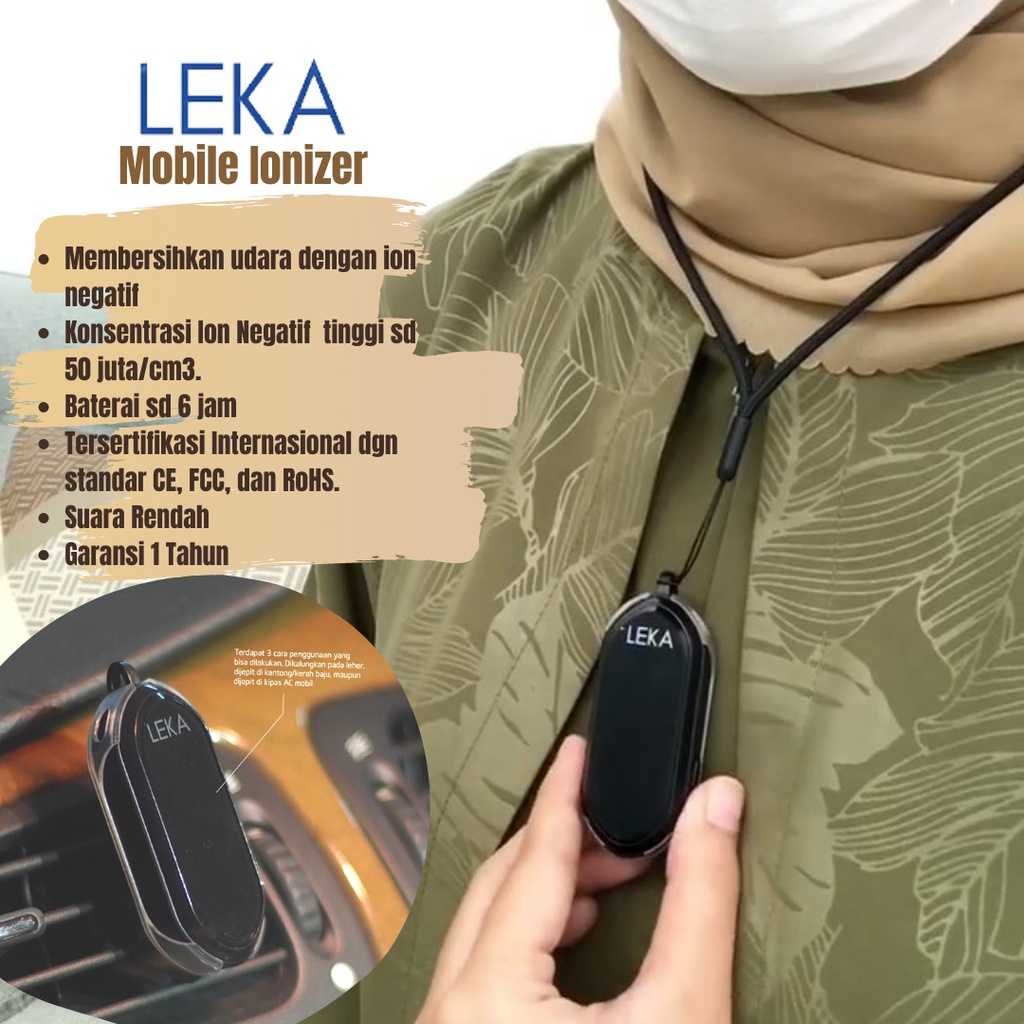 Leka Mobile Ionizer AP7210C Pembersih Udara Ion Negatif
