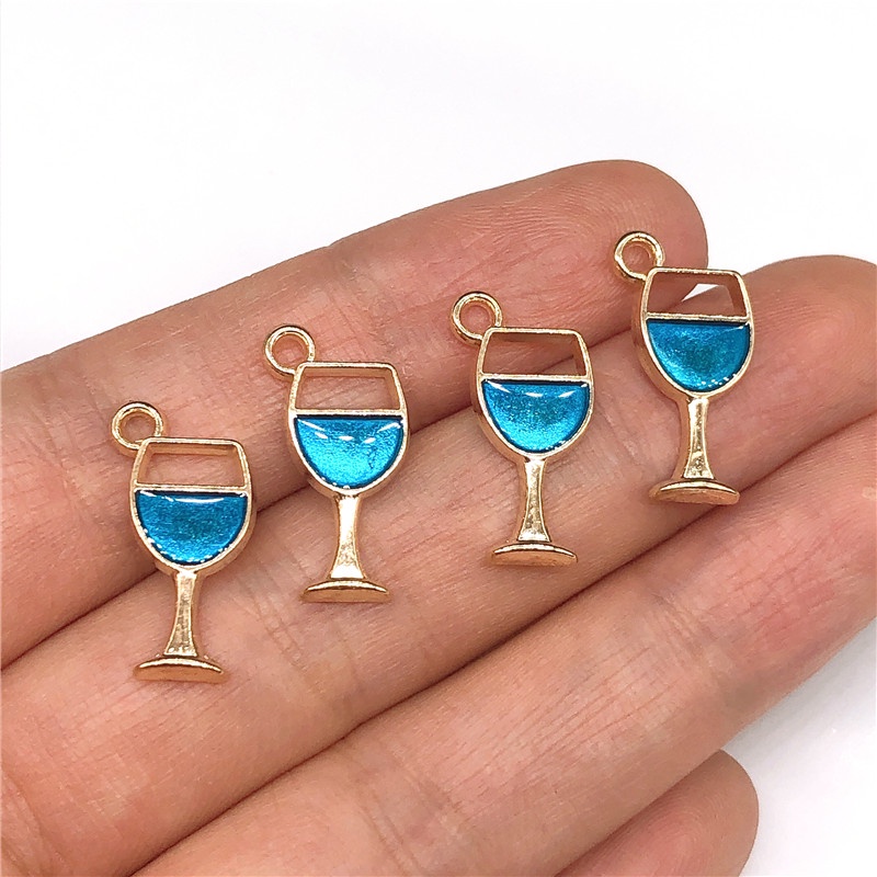 4pcs Liontin Mahkota Bintang Hati Biru Bahan Alloy Charms