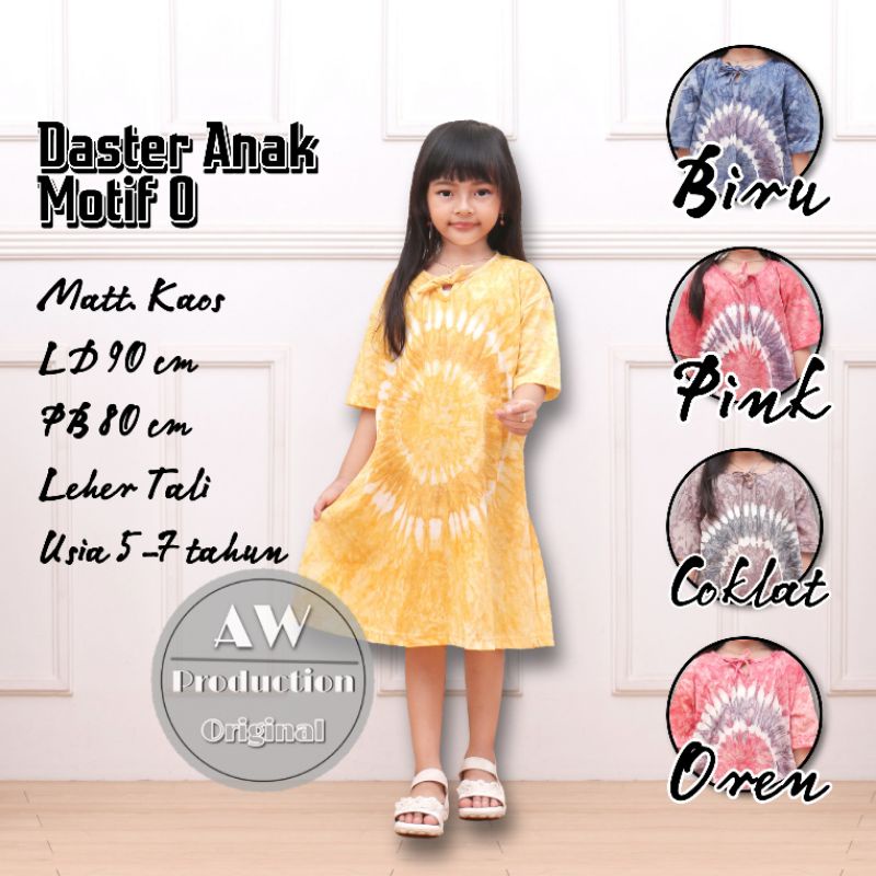 Baju Daster Anak Perempuan Motif Abstrak Jumputan Dress Midi Anak Kekinian Viral Termurah