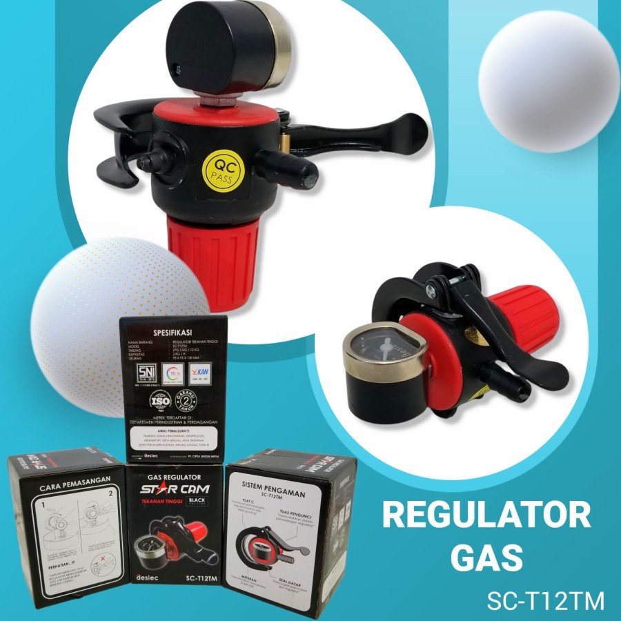 REGULATOR GAS LPG STARCAM SC-T12TM TEKANAN TINGGI METER