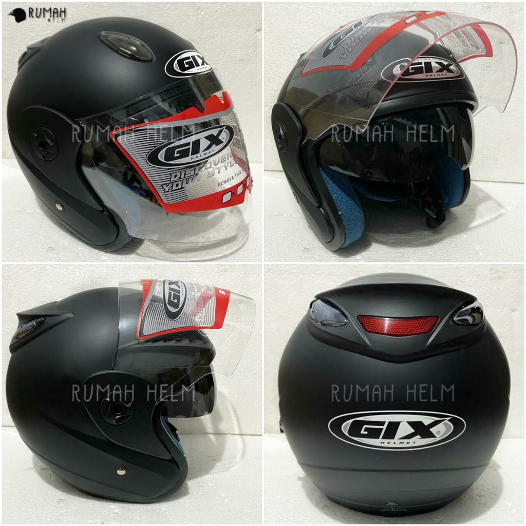 Helm GIX Solar Solid Double Visor Kacamata Dalam