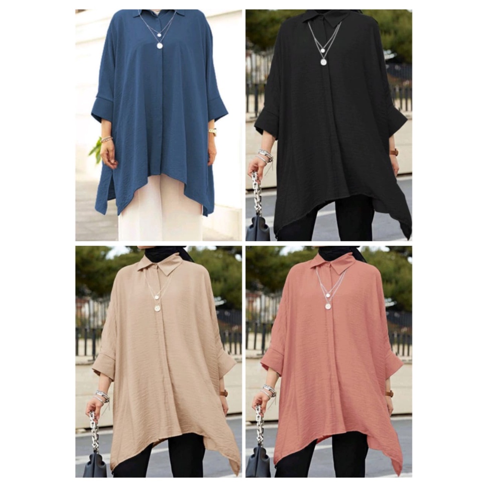 HUM - ZEC OOTD Blouse Kem MIA / Zanzea Blouse PREMIUM AIRFLOW CRINCLE / Atasan Wanita Hem Polos