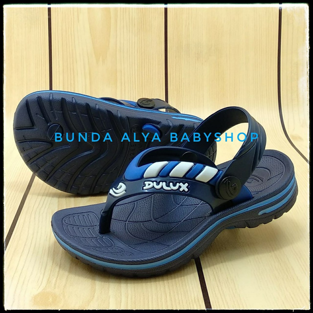 Sendal Jepit Anak Laki Usia 10 Bulan 1 Tahun Karet NAVY Elastis - Sandal Jepit Anak Cowok Keren Karet Anti Licin