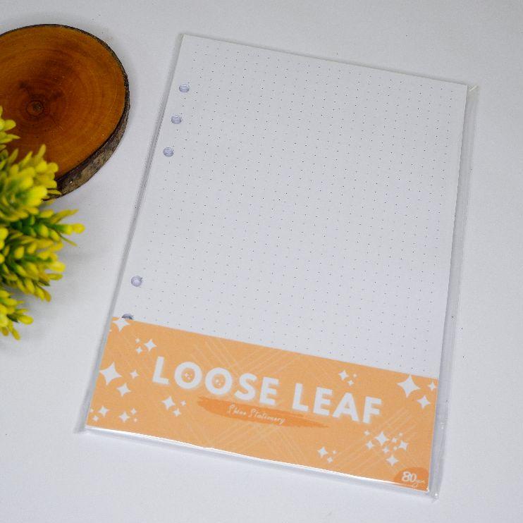 

Jual Loose Leaf A5 (6 Ring & 20 Ring) Murah/ Refil Kertas Binder / Loose Leaf Dot, Grid, Polos, Garis WE92 92
