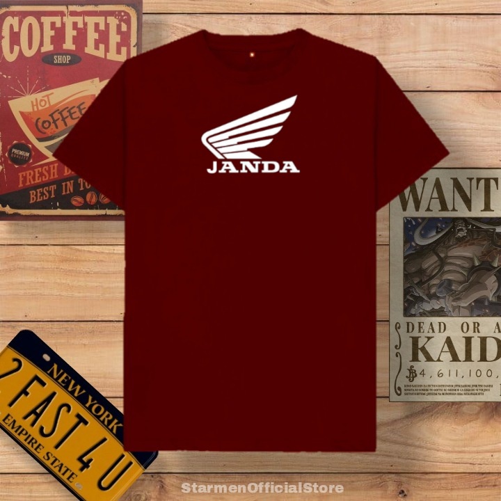 Kaos Distro Unisex HONDA JANDA Katun Combed 30s / sablon polyflex /polyflex premium / Pakaian Pria Wanita Atasan Cowok Cewek /kaos kekinian / kaos viral / tshirt tumbrl tee basic /SIZE M , L , XL , XXL / kaus oblong oversize kaos murah best seller ready