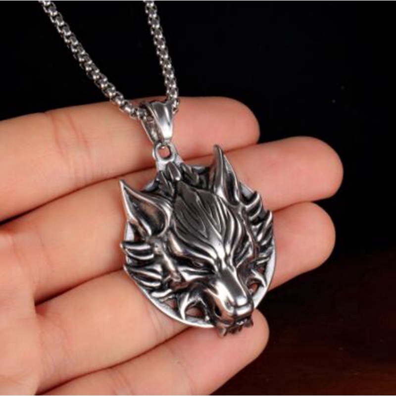 SEUSUK Pendant Necklace Wolf Head Necklace Original Animal Jewelry