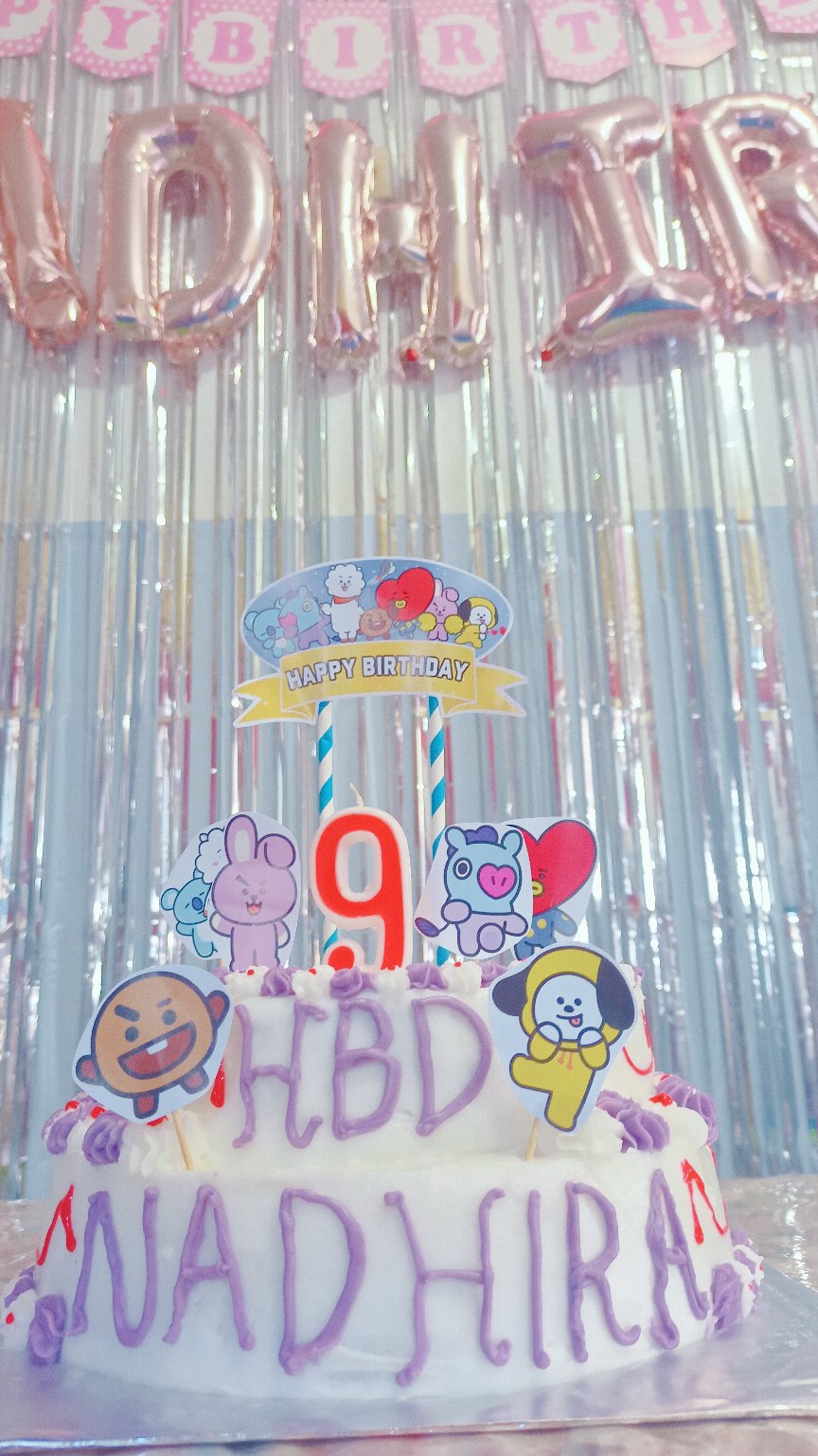 Hiasan Kue Cake Topper Birthday C1 Bt21 Isi 7
