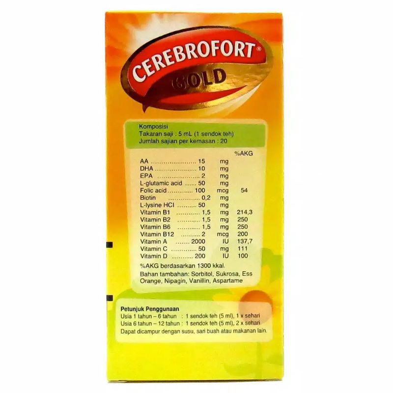 Cerebrofort Gold Multivitamin Vitamin Anak Sirup - Kabakids Store