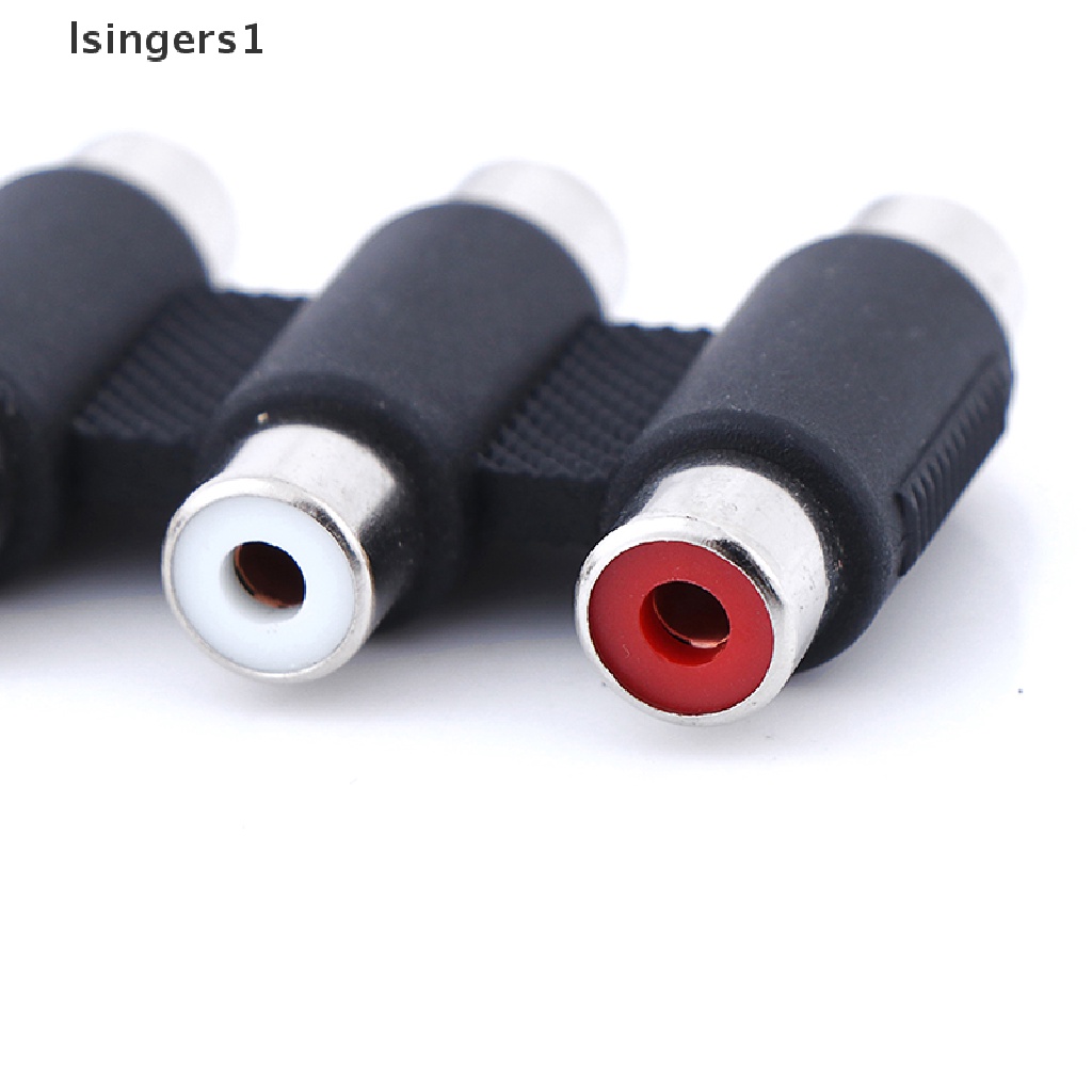 (lsingers1) 1pc adapter jack audio video 3 RCA AV female Ke female 3RCA