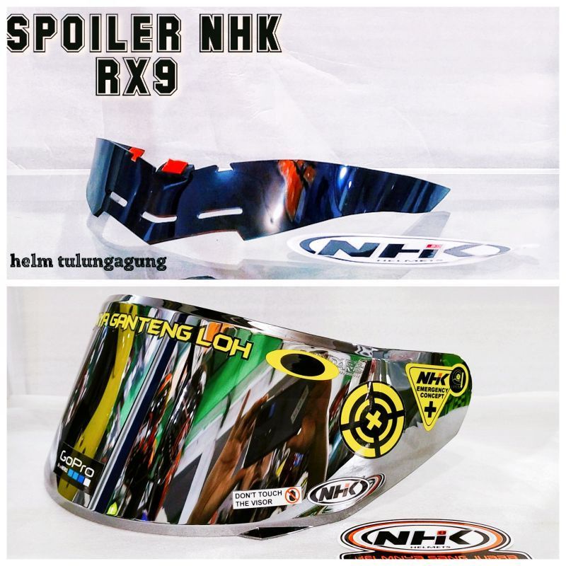 Paket Flat visor  + Spoiler NHK RX9 / Gm Race pro ( gratis sticker visor )