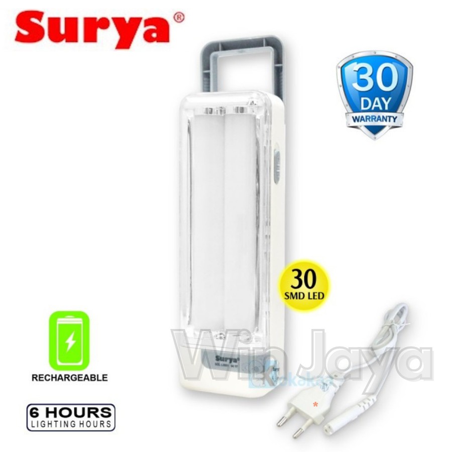 LAMPU LED EMERGENCY SURYA SQL L3001 30 SMD LED SENTER DARURAT PORTABLE