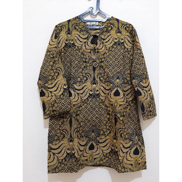 Preloved Blouse Batik Hitam - Kuning