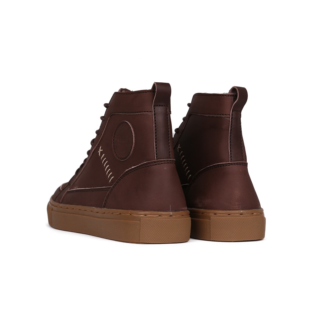 Sepatu Sneakers  Boots Pria kulit asli exos E+ Coklat - walkers