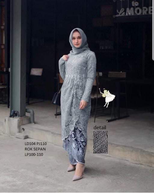 SET KEBAYA AMORA KEBAYA BRUKAT MUTIARA WISUDA KEBAYA MODERN
