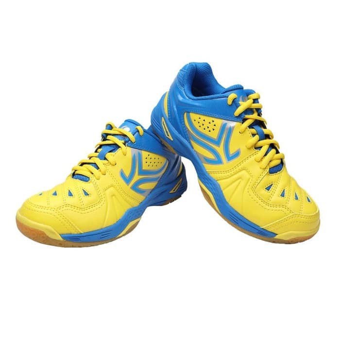 Sepatu badminton anak kids badminton shoes yellow blue artengo