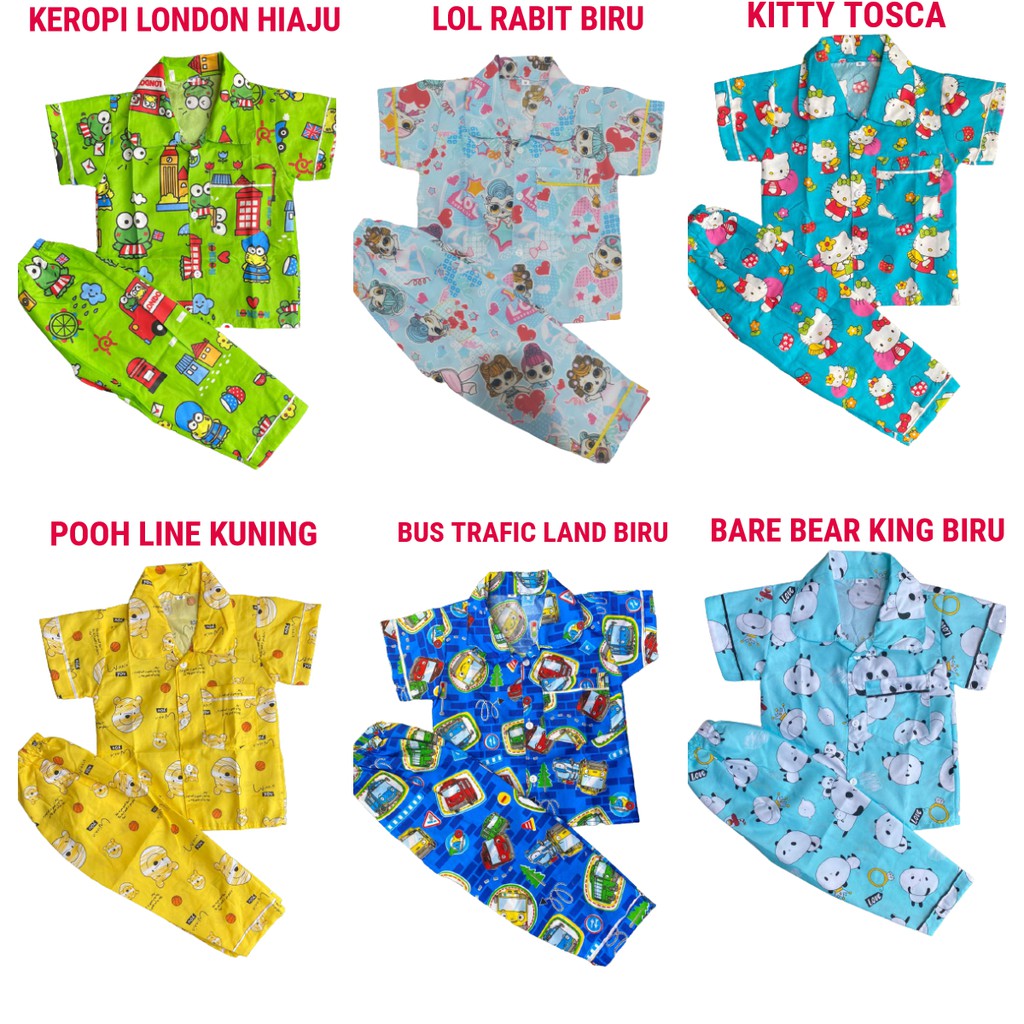 PIYAMA ANAK JUNIOR PROMO TERMURAH / BAJU TIDUR KODE 8.1