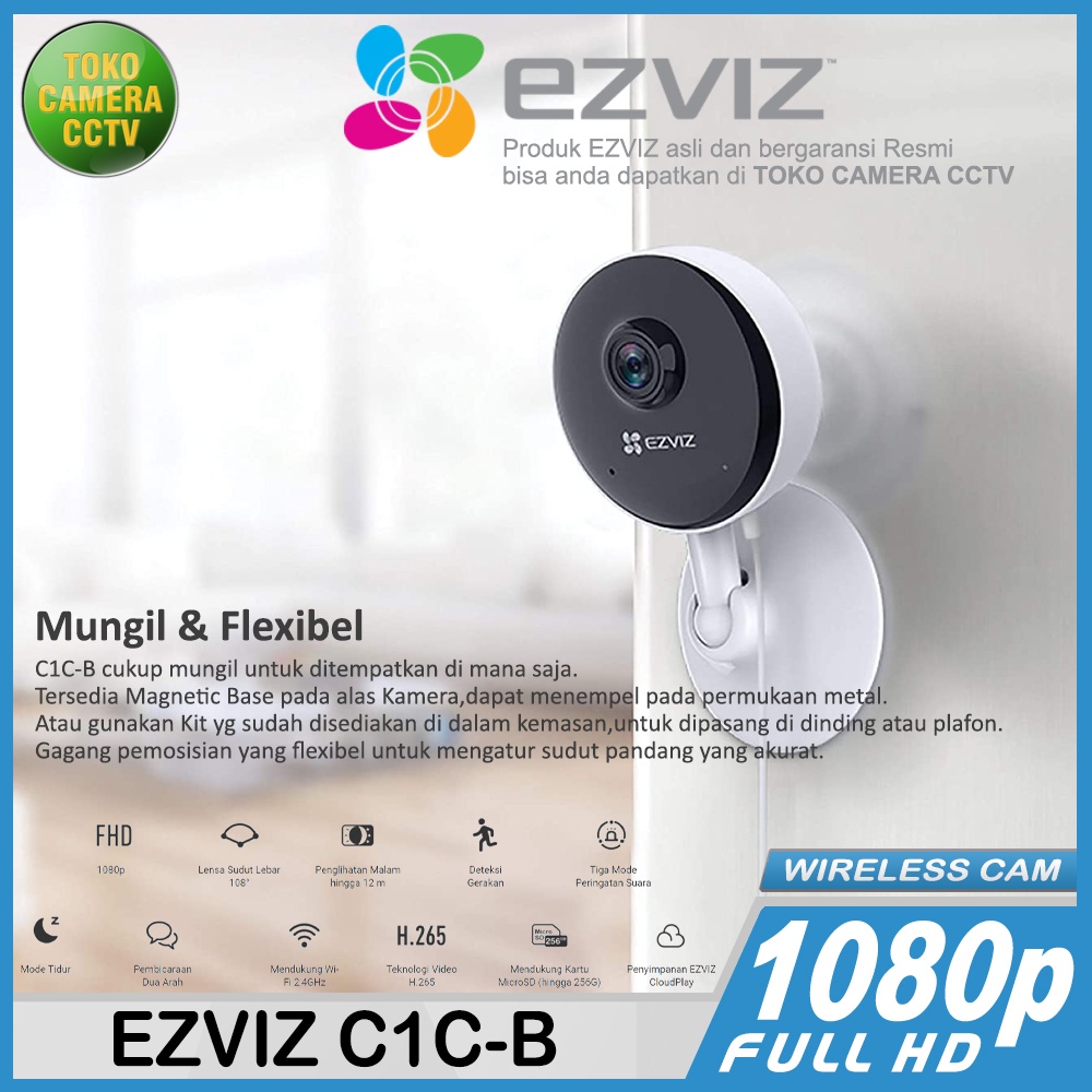 KAMERA CCTV EZVIZ IP CAMERA WIFI WIRELESS EZVIS INDOOR C1C