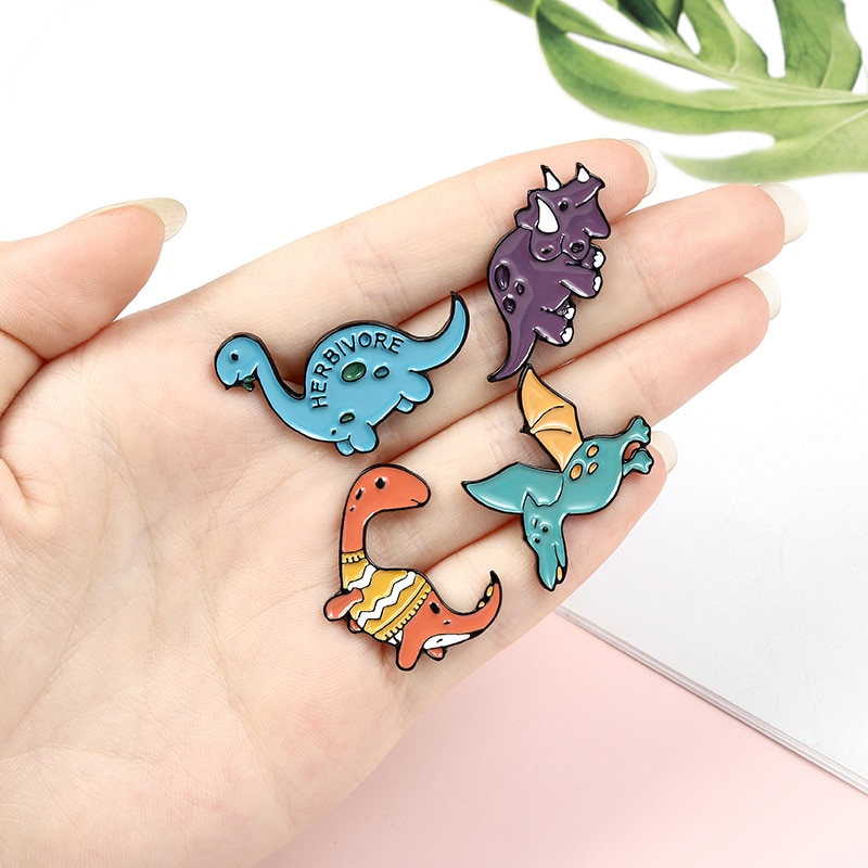 Bros / Pin Desain Dinosaurus Enamel Untuk Aksesoris Kerah Pakaian / Tas / Hadiah Anak