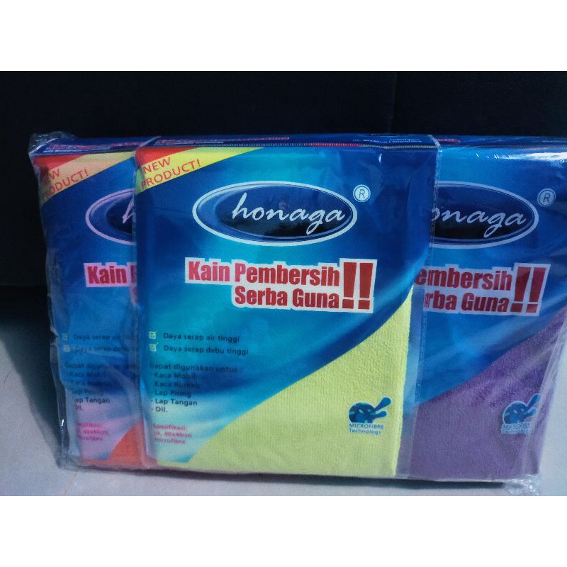 Kain Lap microfiber honaga 40X40cm Radom