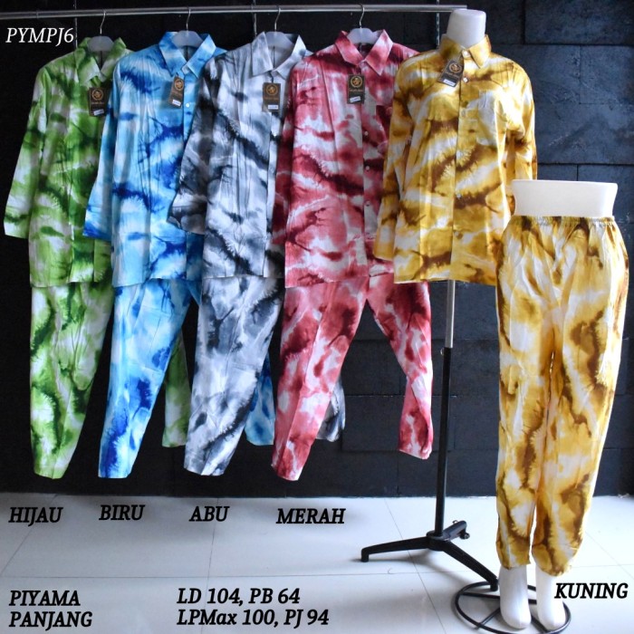 Baju Tidur Set Piyama Wanita Rayon Lengan Panjang Kancing Baju Tidur Wanita Dewasa Murah Bahan Adem