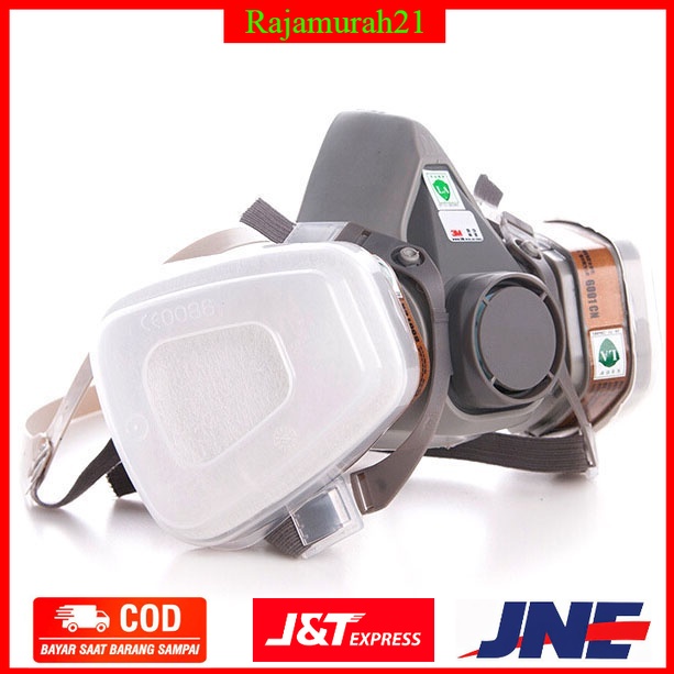 TaffGUARD Masker Gas Half Mask Respirator KN95 - 6200 - Gray - OMOT2TGY