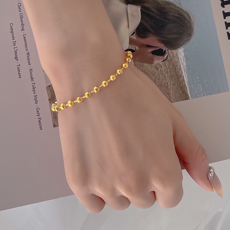 Gelang Titanium Biji Lada Gold 18K Mirip Emas Asli Trending Fashion