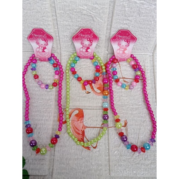 KALUNG &amp; GELANG ANAK WARNA WARNI PER SET