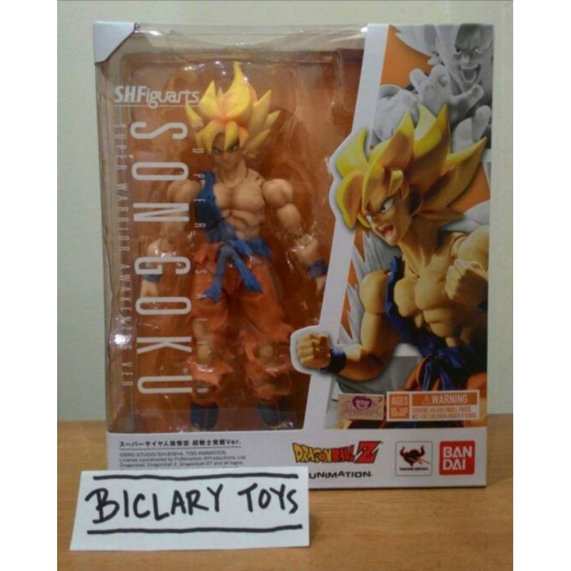 ORIGINAL SHF Son Goku Super Saiyan SS Awakening Battle Damaged Bandai