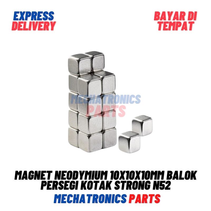 Magnet Neodymium 10x10x10mm Balok Persegi Kotak Strong N52